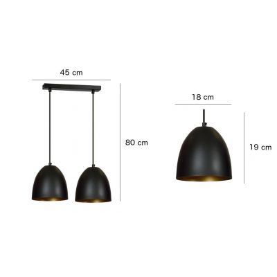 Emibig lampa wisząca LENOX 2 BLACK / WHITE E27 60W MAX 391/2 (391/2)