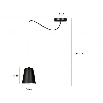 Emibig lampa wisząca LINK 1 BLACK / WHITE E27 60W MAX 454/1 (454/1)