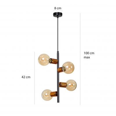 Emibig lampa wisząca ADALIO 5 BLACK E27 60W MAX 162/5 (162/5)