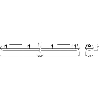 Oprawa hermetyczna Damp Proof LED 39W 4000K IP65 120cm Ledvance (4058075079915)