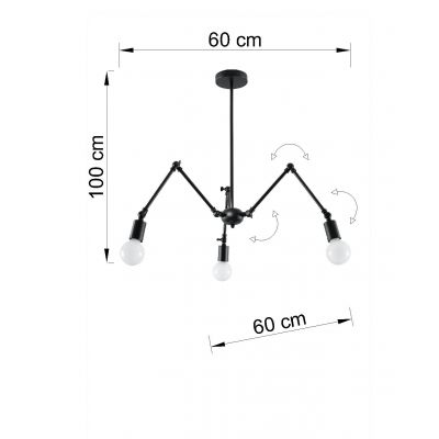 Sollux Żyrandol STARK 3 czarny SL.0611 (SL.0611)