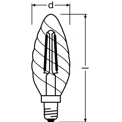 PARATHOM CL BW FIL 40 4W 827 E14 LEDVANCE (4058075438477)