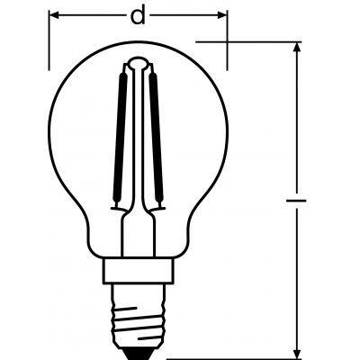 PARATHOM CL P FIL 25 2,8W 827 E14 LEDVANCE (4058075287969)