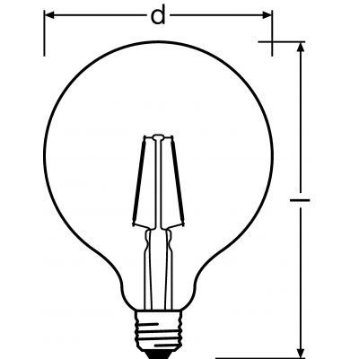 PARATHOM CL GLOBE125 FIL 25 2,8W 827 E27 LEDVANCE (4058075438774)