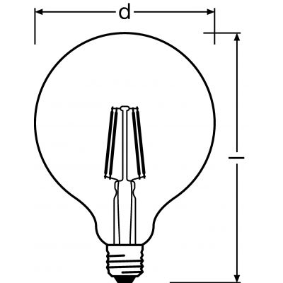 PARATHOM CL GLOBE125 FIL 40 4W 827 E27 LEDVANCE (4058075439498)