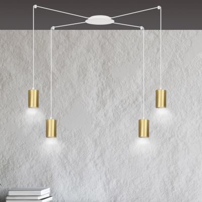 Emibig lampa wisząca Traker 4 4xGU10 biało/złota 527/4 (527/4)