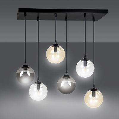 Emibig lampa wisząca Cosmo 6 6xE14 czarna 714/6M1 (714/6M1)