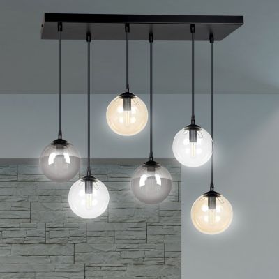 Emibig lampa wisząca Cosmo 6 6xE14 czarna 714/6M1 (714/6M1)