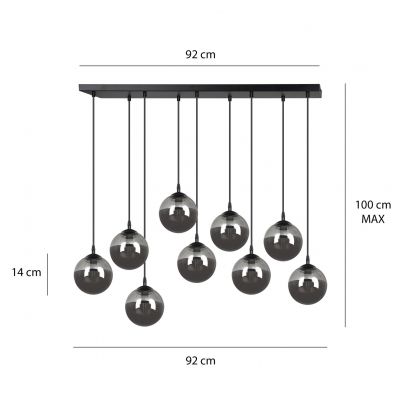 Emibig lampa wisząca Cosmo 9 9xE14 czarna 714/9M2 (714/9M2)