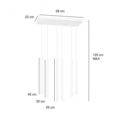 Emibig lampa wisząca Selter 6 6xG9 biała 553/6 (553/6)