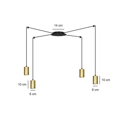 Emibig lampa wisząca Traker 4 4xGU10 czarno/złota 526/4 (526/4)