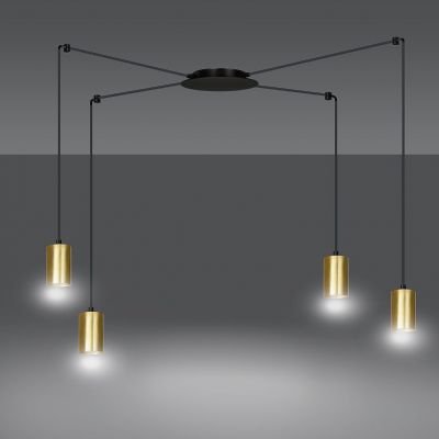 Emibig lampa wisząca Traker 4 4xGU10 czarno/złota 526/4 (526/4)