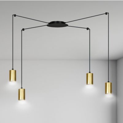 Emibig lampa wisząca Traker 4 4xGU10 czarno/złota 526/4 (526/4)