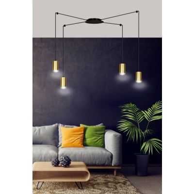 Emibig lampa wisząca Traker 4 4xGU10 czarno/złota 526/4 (526/4)