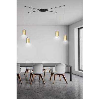 Emibig lampa wisząca Traker 4 4xGU10 czarno/złota 526/4 (526/4)