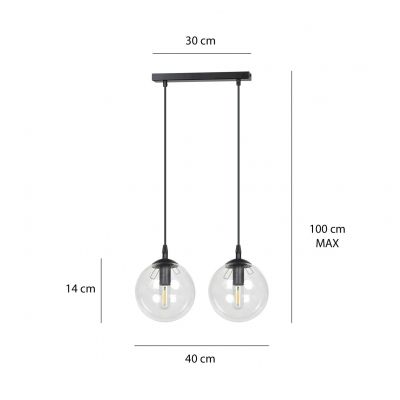 Emibig lampa wisząca Cosmo 2 2xE14 czarna 711/2 (711/2)