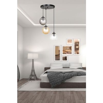 Emibig lampa wisząca Cosmo 3 3xE14 czarna 714/3PREM (714/3PREM)