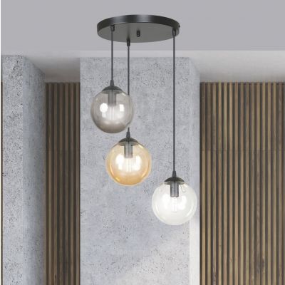 Emibig lampa wisząca Cosmo 3 3xE14 czarna 714/3PREM (714/3PREM)