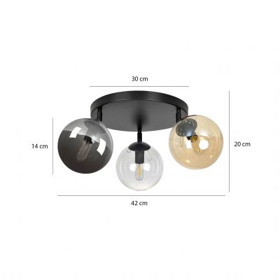 Emibig plafon Tofi 3A 3xE14 czarny 779/3APREM (779/3APREM)