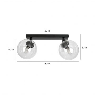 Emibig plafon Tofi 2 2xE14 czarny 776/2 (776/2)