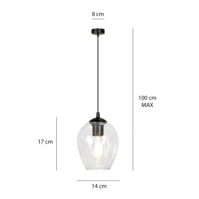 Emibig lampa wisząca Istar 1 E27 czarna 679/1 (679/1)