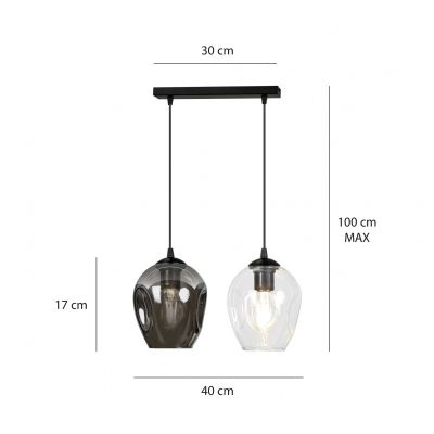 Emibig lampa wisząca Istar 2 2xE27 czarna 682/2 (682/2)