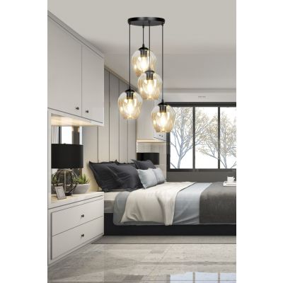 Emibig lampa wisząca Istar 4 4xE27 czarna 681/4PREM (681/4PREM)