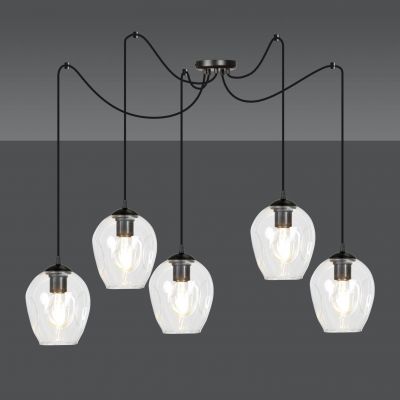 Emibig lampa wisząca Level 5 5xE27 czarna 756/5 (756/5)