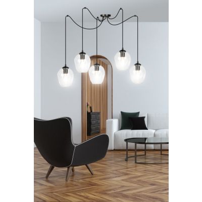 Emibig lampa wisząca Level 5 5xE27 czarna 756/5 (756/5)