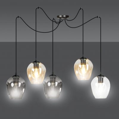 Emibig lampa wisząca Level 5 5xE27 czarna 759/5 (759/5)