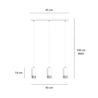 Emibig lampa wisząca Fumiko 3 3xGU10 biały/chrom 814/3 (814/3)