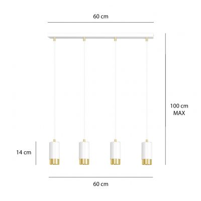 Emibig lampa wisząca Fumiko 4 4xGU10 biało/złota 815/4 (815/4)