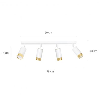 Emibig plafon (reflektorki) Hiro 4 4xGU10 biało/złoty 963/4 (963/4)