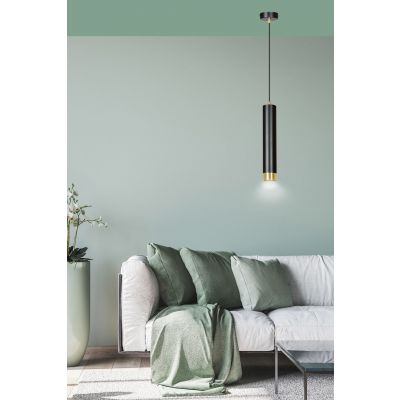 Emibig lampa wisząca Kibo 1 GU10 czarno/złota 644/1 (644/1)