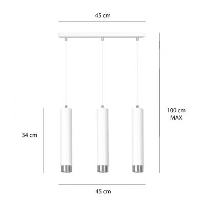 Emibig lampa wisząca Kibo 3 3xGU10 biały/chrom 641/3 (641/3)