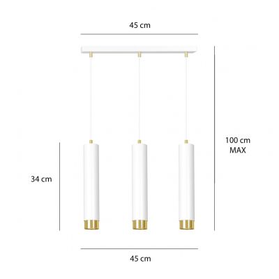 Emibig lampa wisząca Kibo 3 3xGU10 biało/złota 642/3 (642/3)