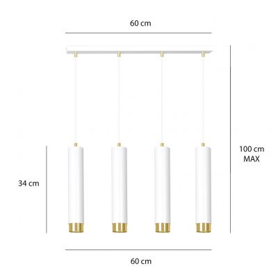 Emibig lampa wisząca Kibo 4 4xGU10 biało/złota 642/4 (642/4)