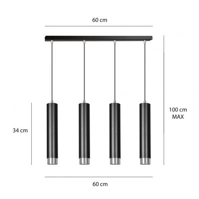 Emibig lampa wisząca Kibo 4 4xGU10 biały/chrom 643/4 (643/4)