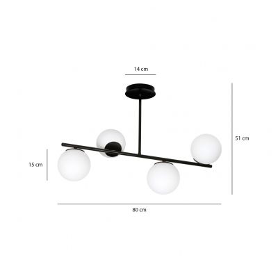 Emibig plafon Bior 4 4xE14 czarny 1020/4 (1020/4)