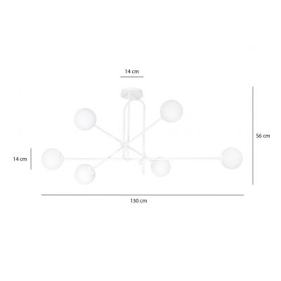 Emibig plafon Borg 6 6xE14 biała 1011/6 (1011/6)