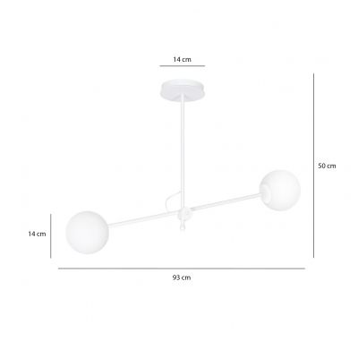 Emibig plafon Borg 2 2xE14 biały 1011/2 (1011/2)