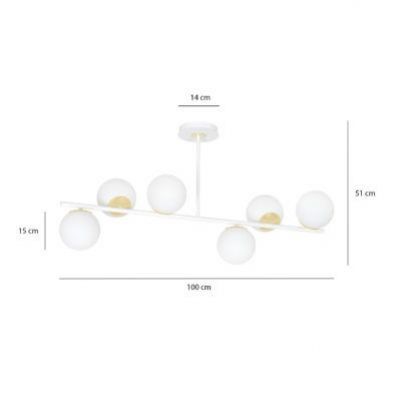 Emibig plafon Floki 6 4xE14 biało/złoty 1023/6 (1023/6)