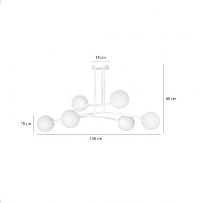 Emibig plafon Halldor 6 6xE14 biały 1025/6 (1025/6)