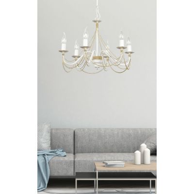 Emibig lampa wisząca Tori 6 5xE14 biało/złota 171/6 (171/6)