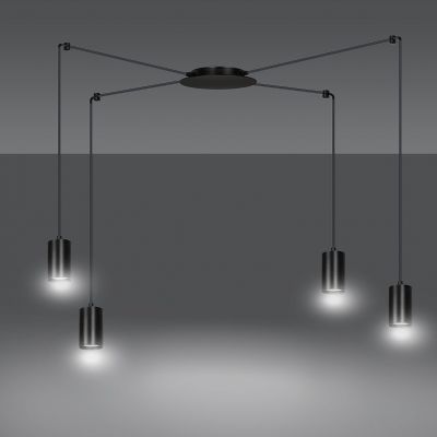 Emibig lampa wisząca Traker 4 4xGU10 czarna 524/4 (524/4)