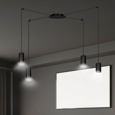 Emibig lampa wisząca Traker 4 4xGU10 czarna 524/4 (524/4)