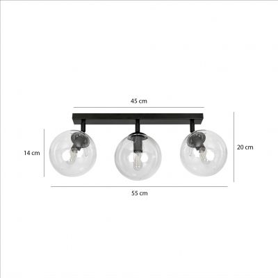 Emibig plafon Tofi 3 3xE14 czarny 776/3 (776/3)