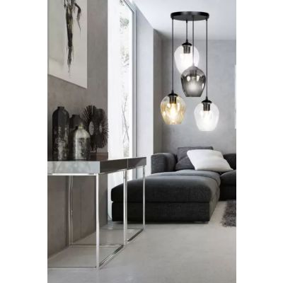 Emibig lampa wisząca Istar 4 4xE27 czarna 682/4PREM (682/4PREM)