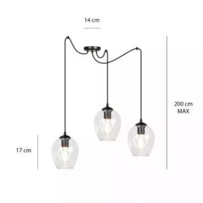 Emibig lampa wisząca Level 3 3xE27 czarna 756/3 (756/3)