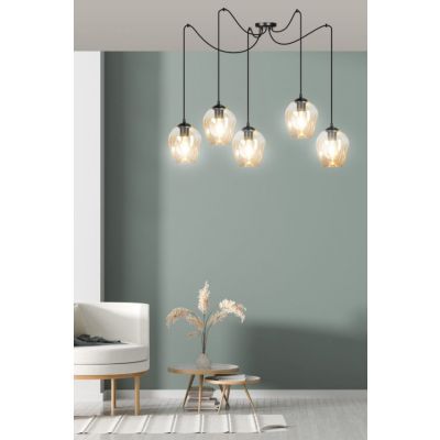 Emibig lampa wisząca Level 5 5xE27 czarna 758/5 (758/5)